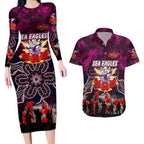 Personalized Sea Eagles ANZAC Day Couples Matching Long Sleeve Bodycon Dress and Hawaiian Shirt Australian Army - Lest We Forget