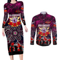 Personalized Sea Eagles ANZAC Day Couples Matching Long Sleeve Bodycon Dress and Long Sleeve Button Shirt Australian Army - Lest We Forget