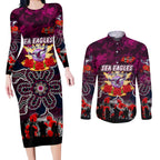 Personalized Sea Eagles ANZAC Day Couples Matching Long Sleeve Bodycon Dress and Long Sleeve Button Shirt Australian Army - Lest We Forget
