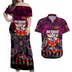 Personalized Sea Eagles ANZAC Day Couples Matching Off Shoulder Maxi Dress and Hawaiian Shirt Australian Army - Lest We Forget