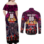 Personalized Sea Eagles ANZAC Day Couples Matching Off Shoulder Maxi Dress and Long Sleeve Button Shirt Australian Army - Lest We Forget