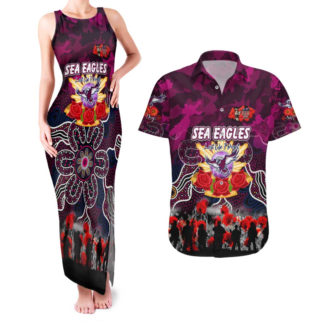 Personalized Sea Eagles ANZAC Day Couples Matching Tank Maxi Dress and Hawaiian Shirt Australian Army - Lest We Forget