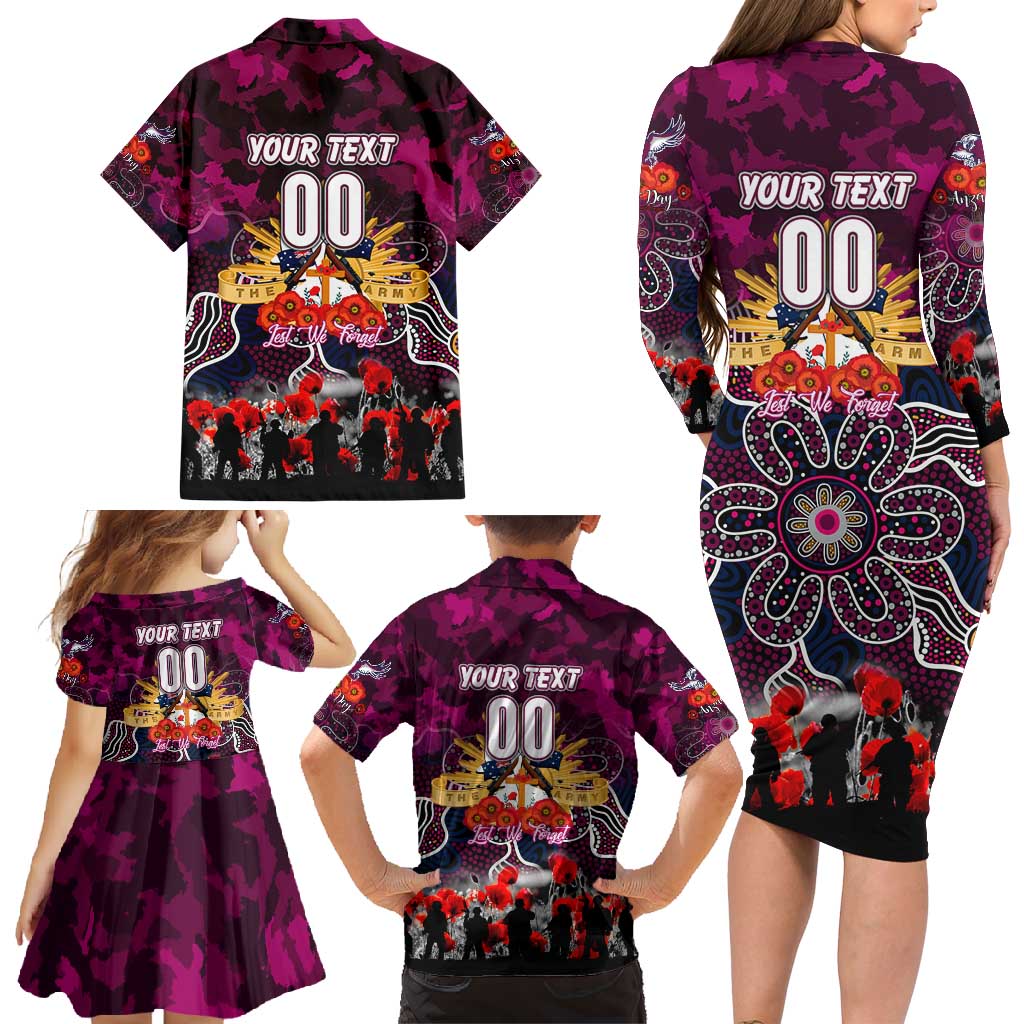 Personalized Sea Eagles ANZAC Day Family Matching Long Sleeve Bodycon Dress and Hawaiian Shirt Australian Army - Lest We Forget