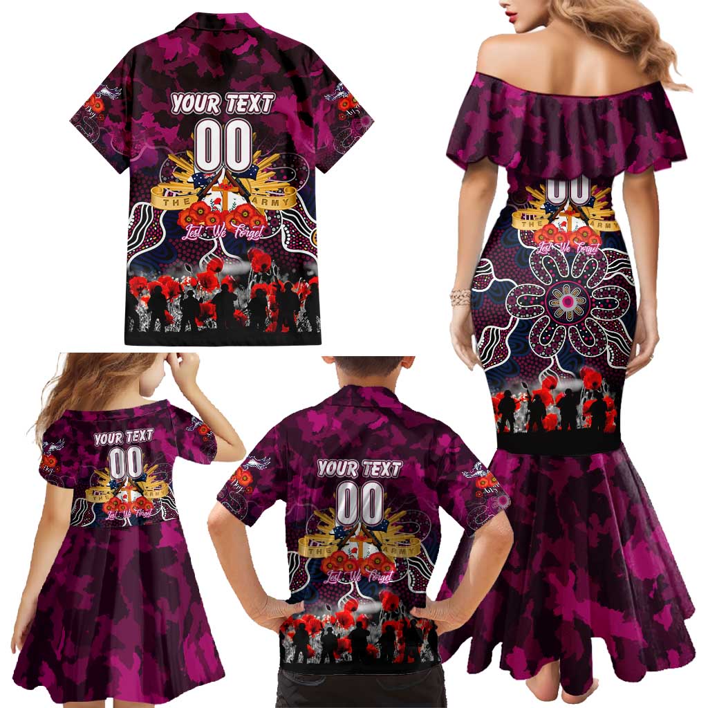 Personalized Sea Eagles ANZAC Day Family Matching Mermaid Dress and Hawaiian Shirt Australian Army - Lest We Forget