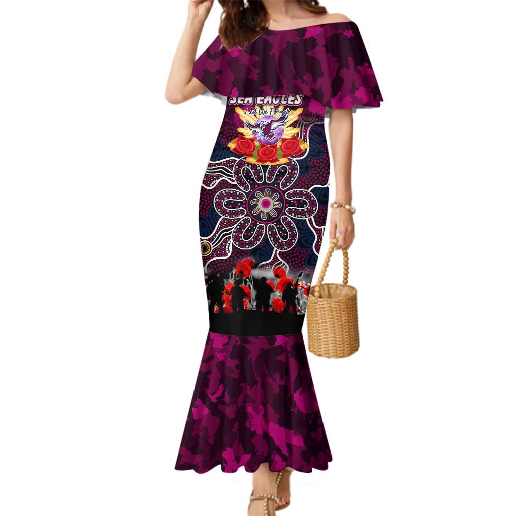 Personalized Sea Eagles ANZAC Day Family Matching Mermaid Dress and Hawaiian Shirt Australian Army - Lest We Forget