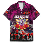 Personalized Sea Eagles ANZAC Day Family Matching Off The Shoulder Long Sleeve Dress and Hawaiian Shirt Australian Army - Lest We Forget