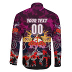 Personalized Sea Eagles ANZAC Day Family Matching Off The Shoulder Long Sleeve Dress and Hawaiian Shirt Australian Army - Lest We Forget