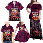 Personalized Sea Eagles ANZAC Day Family Matching Off Shoulder Maxi Dress and Hawaiian Shirt Australian Army - Lest We Forget