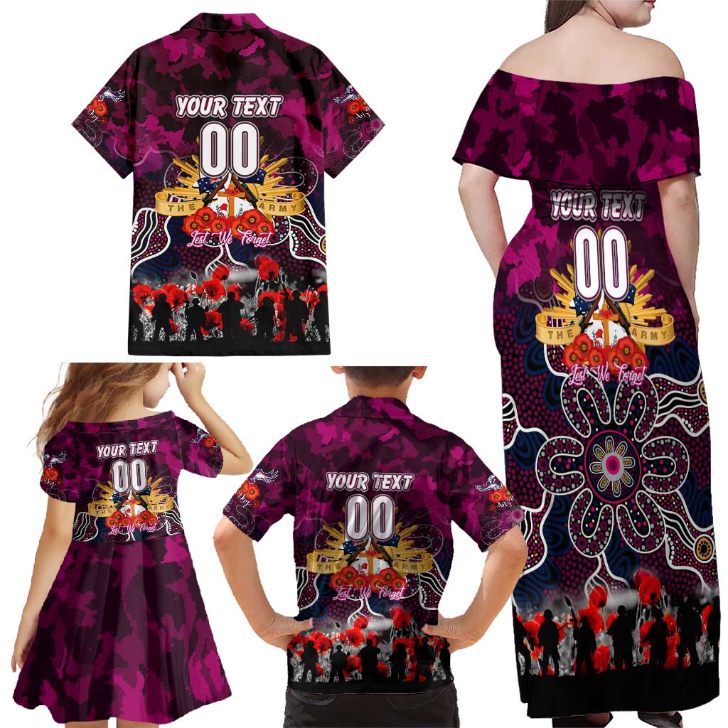 Personalized Sea Eagles ANZAC Day Family Matching Off Shoulder Maxi Dress and Hawaiian Shirt Australian Army - Lest We Forget