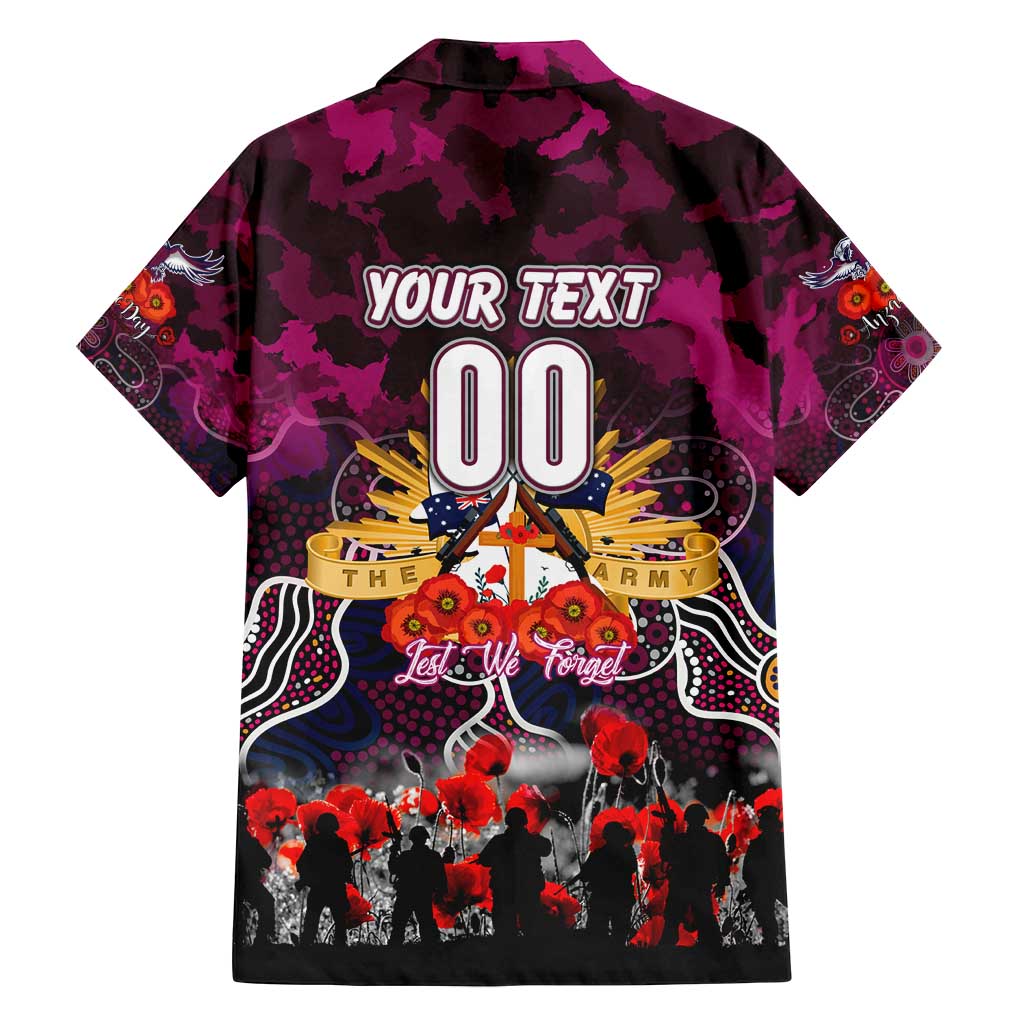 Personalized Sea Eagles ANZAC Day Family Matching Off Shoulder Maxi Dress and Hawaiian Shirt Australian Army - Lest We Forget