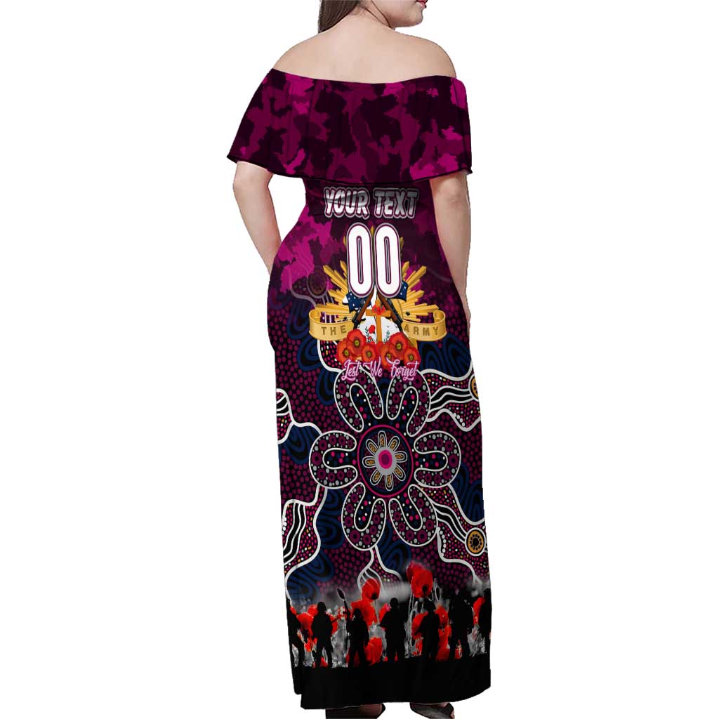 Personalized Sea Eagles ANZAC Day Family Matching Off Shoulder Maxi Dress and Hawaiian Shirt Australian Army - Lest We Forget
