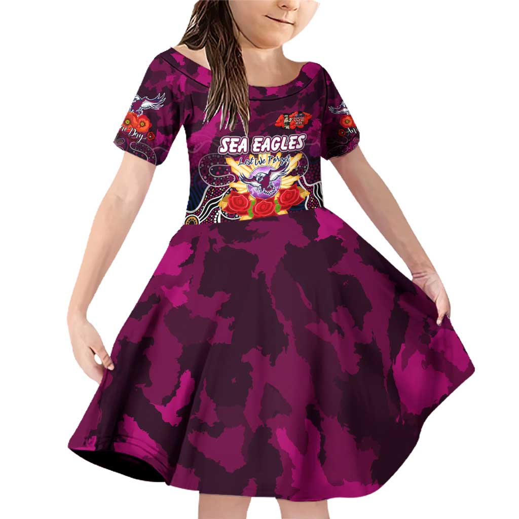 Personalized Sea Eagles ANZAC Day Family Matching Off Shoulder Short Dress and Hawaiian Shirt Australian Army - Lest We Forget