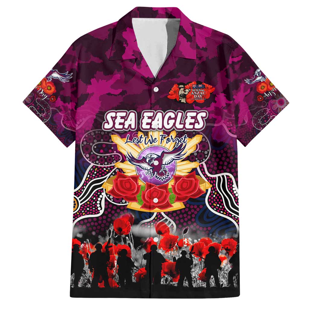 Personalized Sea Eagles ANZAC Day Family Matching Off Shoulder Short Dress and Hawaiian Shirt Australian Army - Lest We Forget