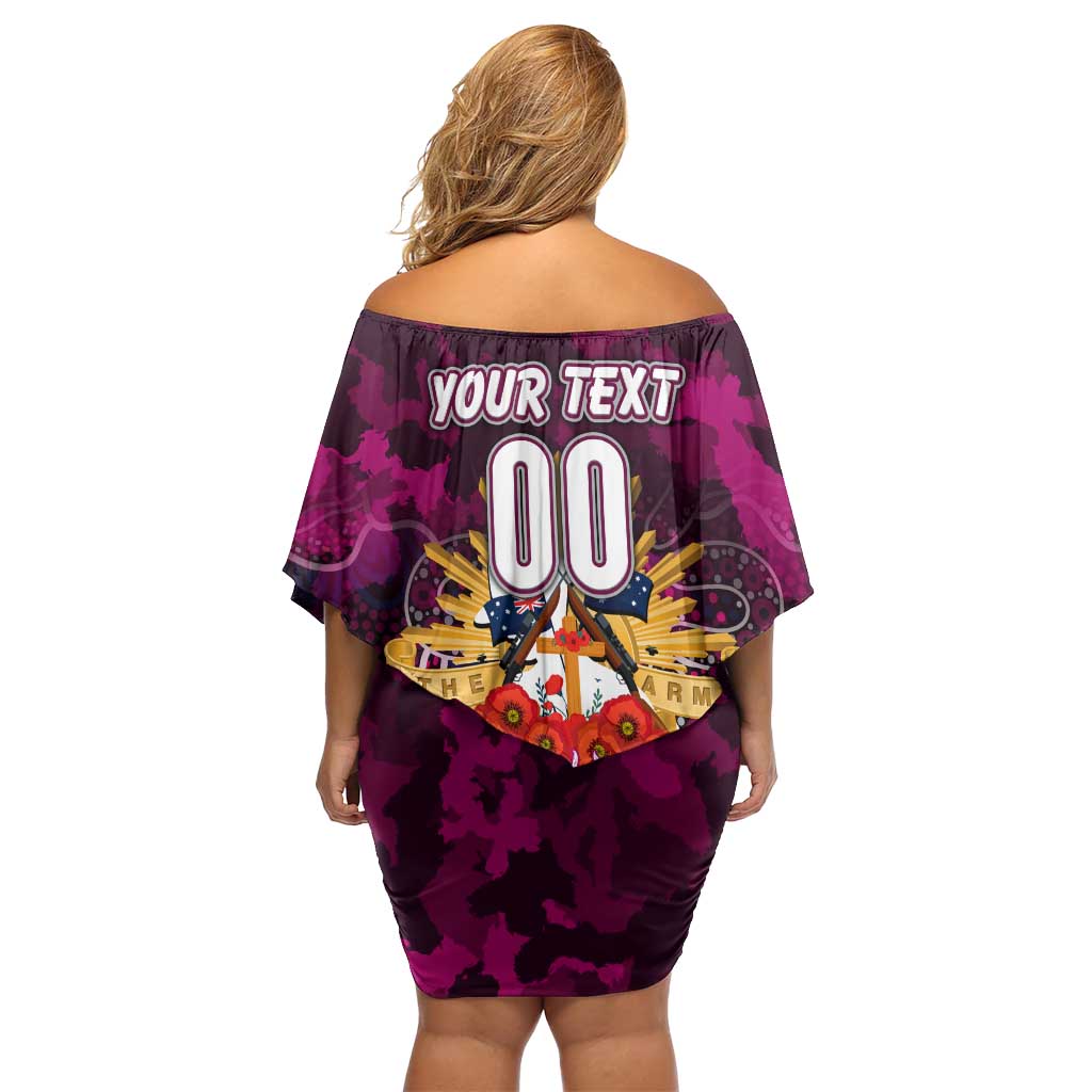 Personalized Sea Eagles ANZAC Day Family Matching Off Shoulder Short Dress and Hawaiian Shirt Australian Army - Lest We Forget