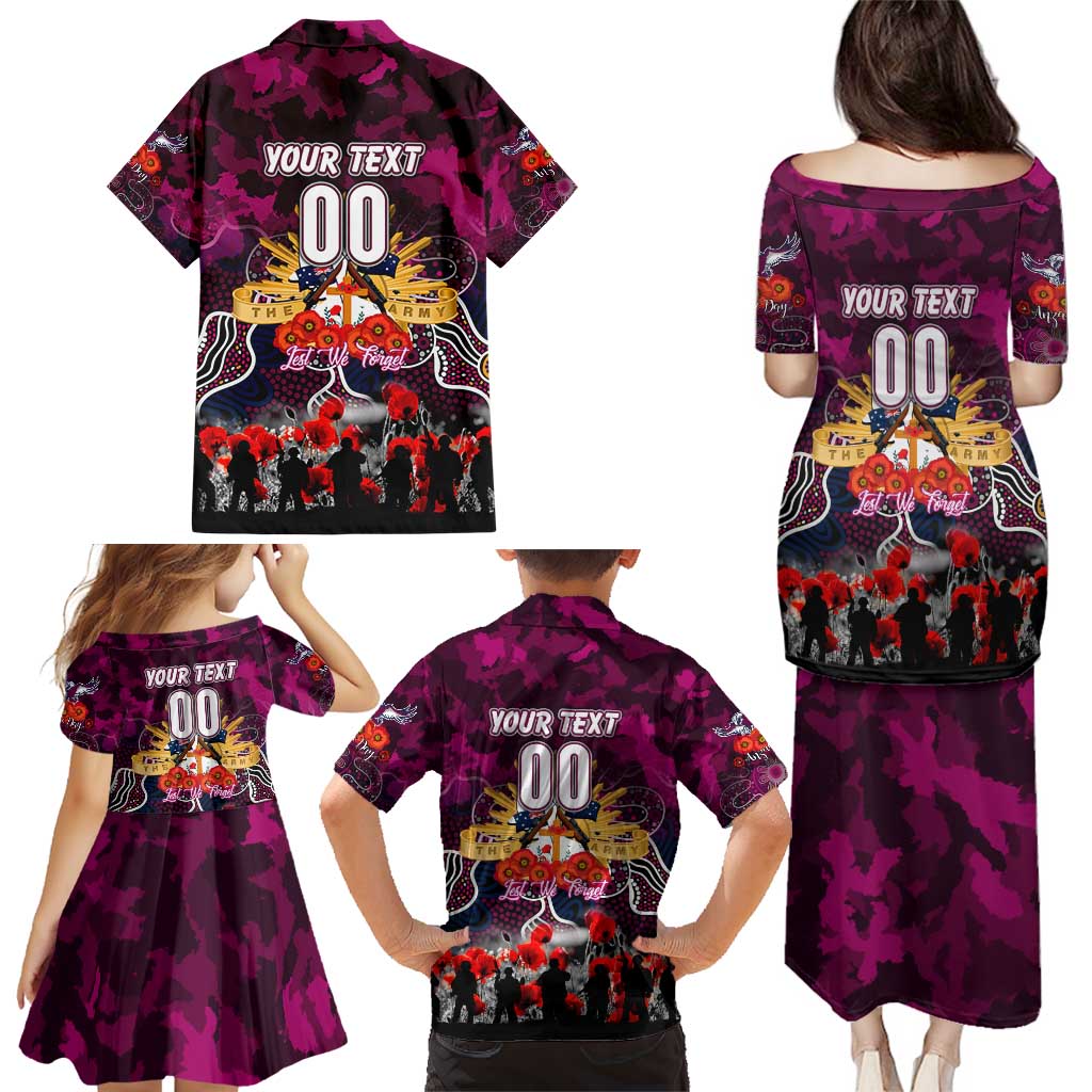 Personalized Sea Eagles ANZAC Day Family Matching Puletasi and Hawaiian Shirt Australian Army - Lest We Forget