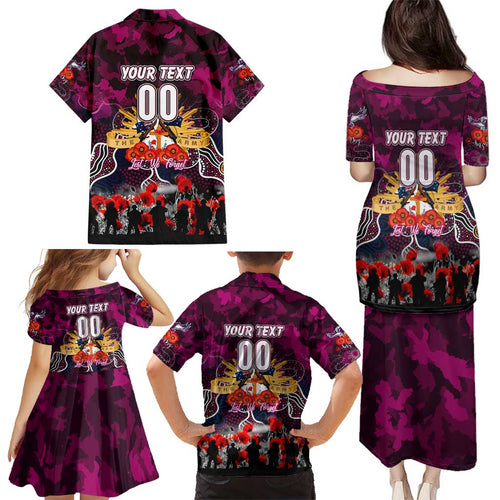 Personalized Sea Eagles ANZAC Day Family Matching Puletasi and Hawaiian Shirt Australian Army - Lest We Forget