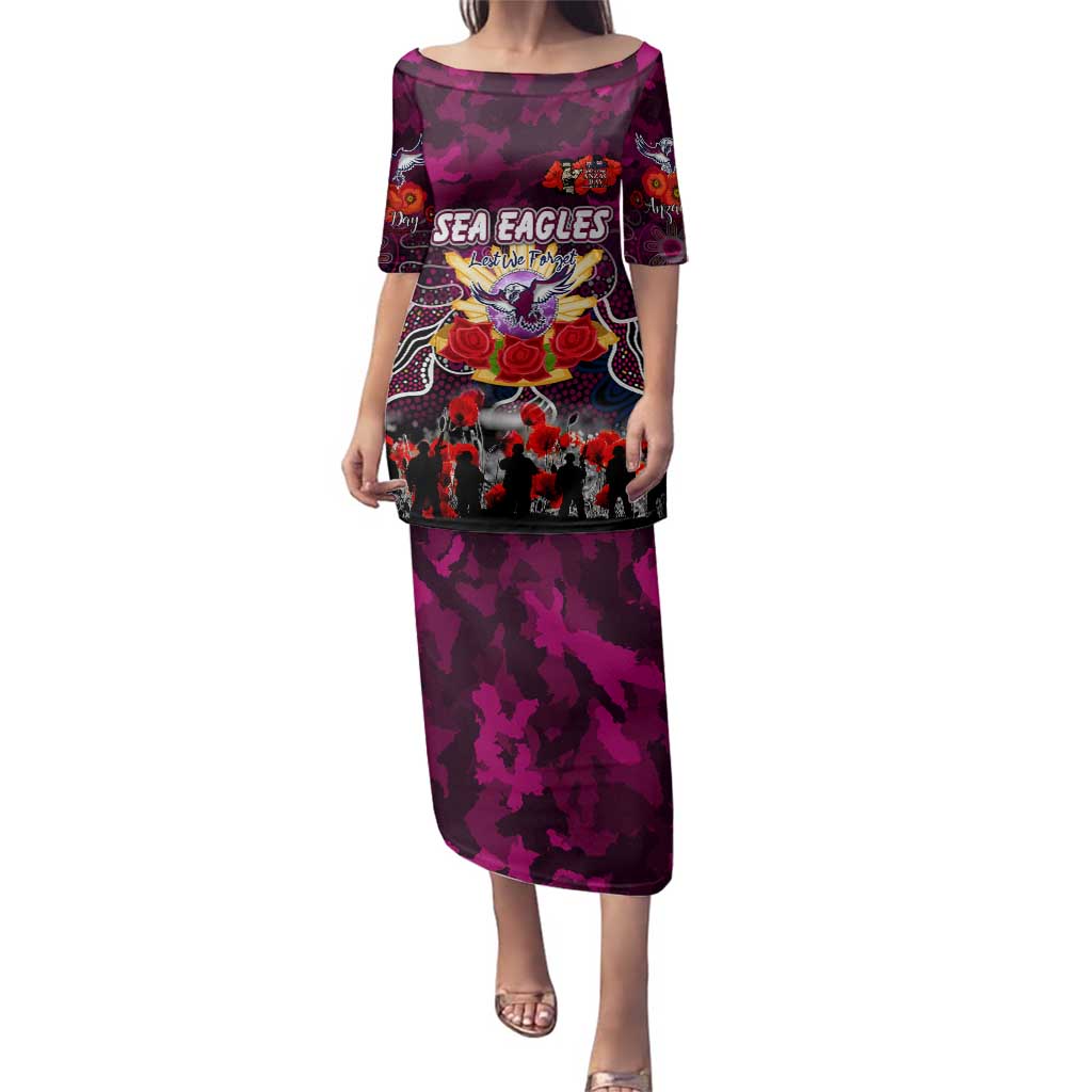 Personalized Sea Eagles ANZAC Day Family Matching Puletasi and Hawaiian Shirt Australian Army - Lest We Forget
