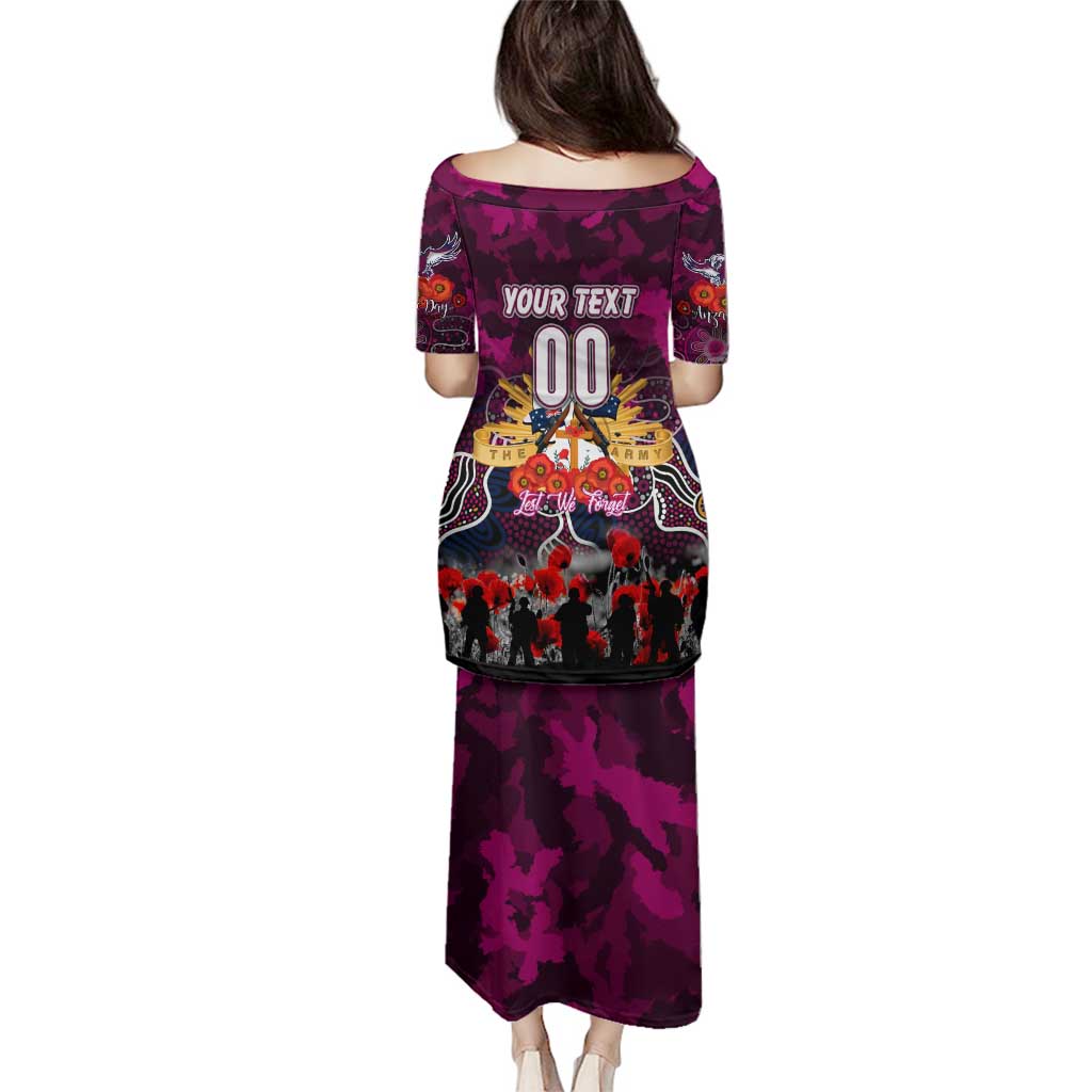 Personalized Sea Eagles ANZAC Day Family Matching Puletasi and Hawaiian Shirt Australian Army - Lest We Forget