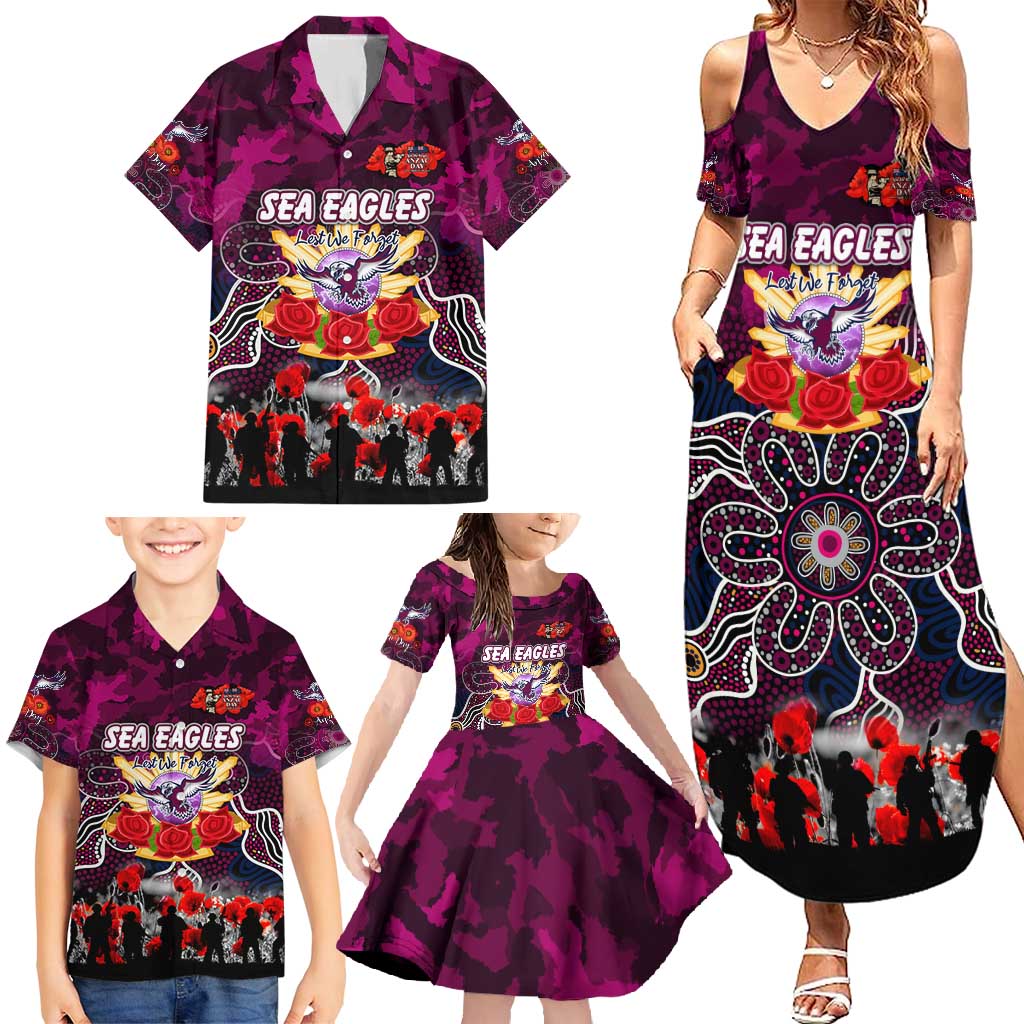 Personalized Sea Eagles ANZAC Day Family Matching Summer Maxi Dress and Hawaiian Shirt Australian Army - Lest We Forget