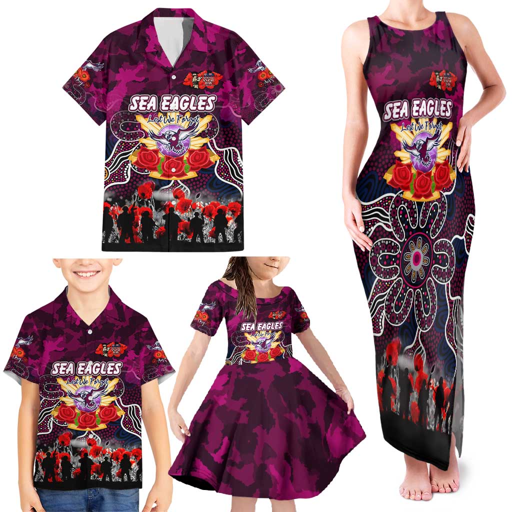 Personalized Sea Eagles ANZAC Day Family Matching Tank Maxi Dress and Hawaiian Shirt Australian Army - Lest We Forget