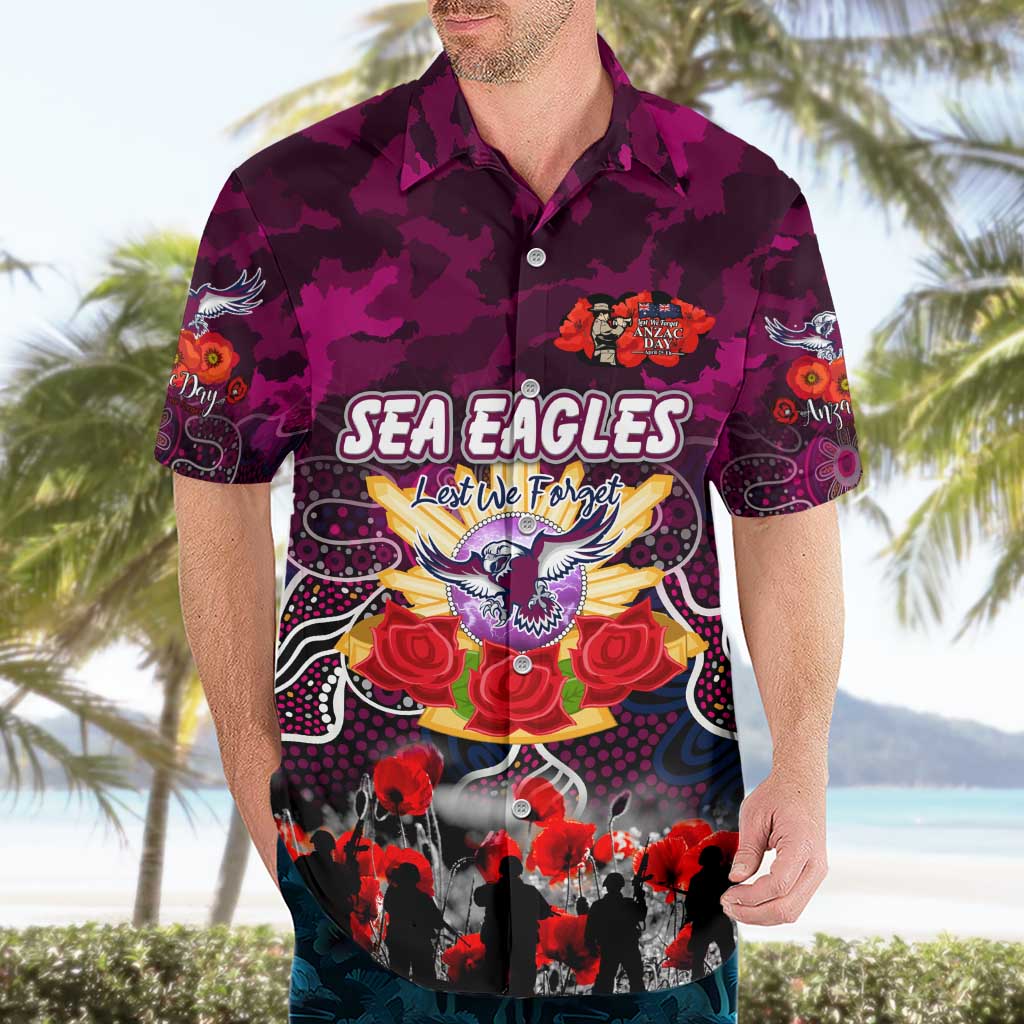 Personalized Sea Eagles ANZAC Day Hawaiian Shirt Australian Army - Lest We Forget