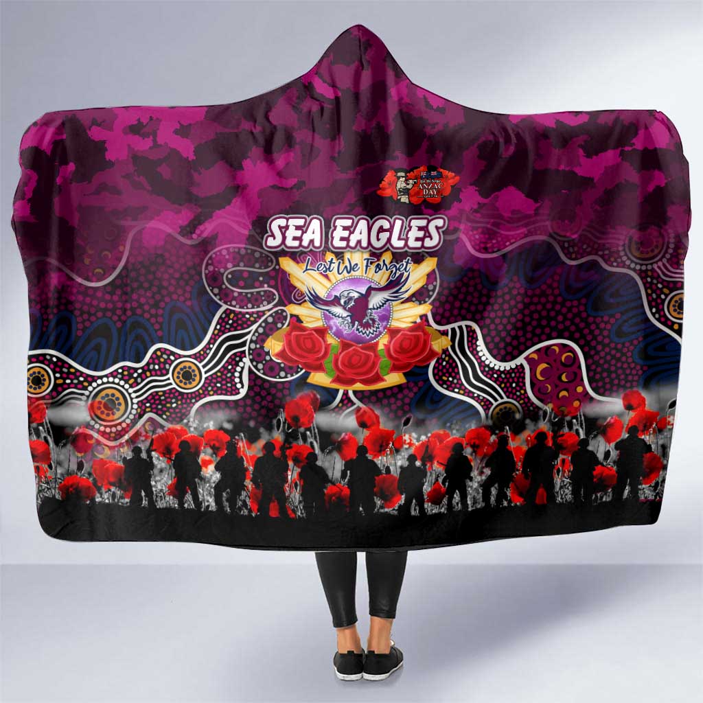 Sea Eagles ANZAC Day Hooded Blanket Australian Army - Lest We Forget