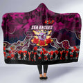 Sea Eagles ANZAC Day Hooded Blanket Australian Army - Lest We Forget