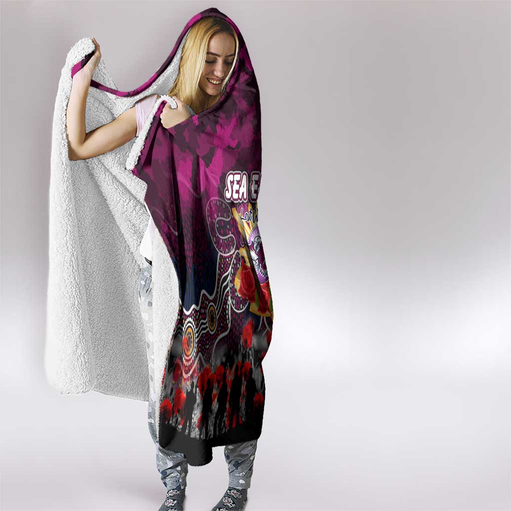 Sea Eagles ANZAC Day Hooded Blanket Australian Army - Lest We Forget