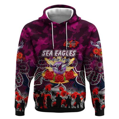 Personalized Sea Eagles ANZAC Day Hoodie Australian Army - Lest We Forget