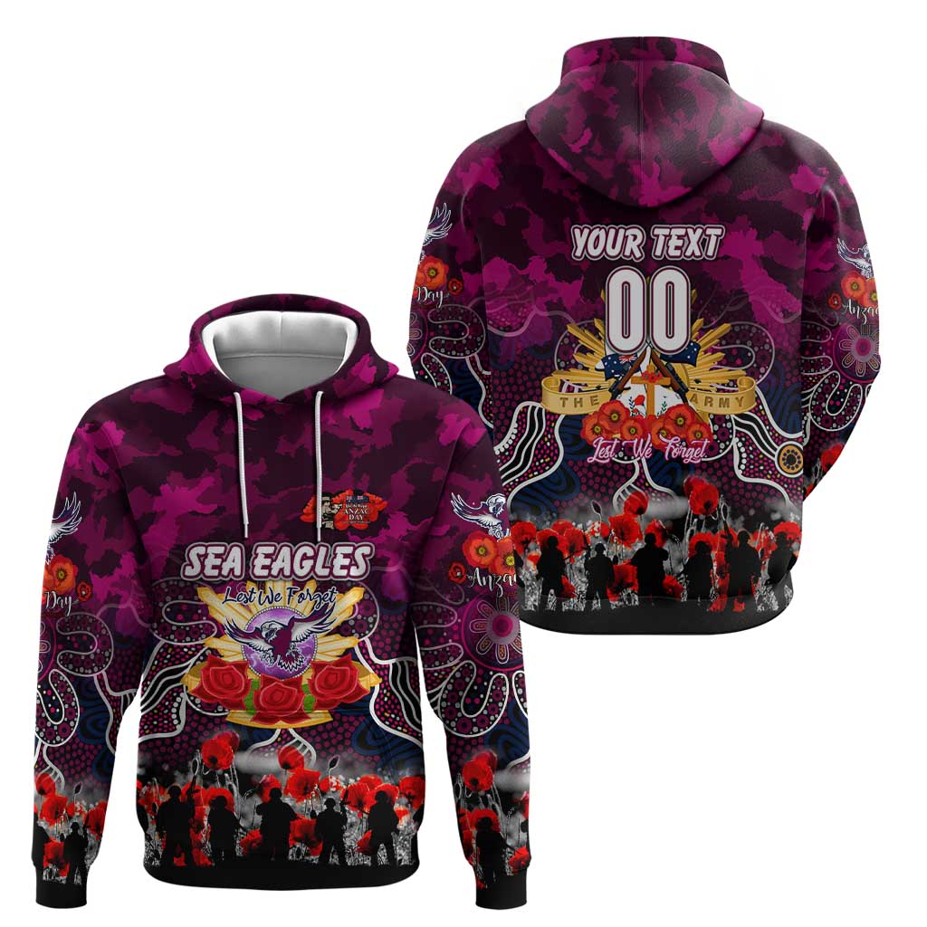 Personalized Sea Eagles ANZAC Day Hoodie Australian Army - Lest We Forget