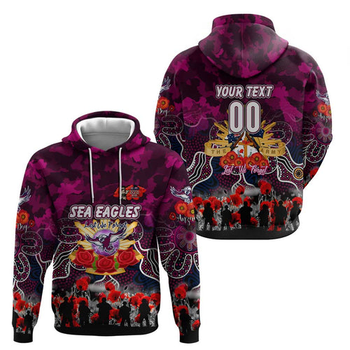 Personalized Sea Eagles ANZAC Day Hoodie Australian Army - Lest We Forget