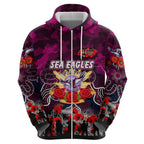 Personalized Sea Eagles ANZAC Day Hoodie Australian Army - Lest We Forget
