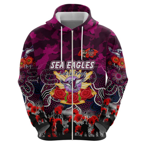 Personalized Sea Eagles ANZAC Day Hoodie Australian Army - Lest We Forget