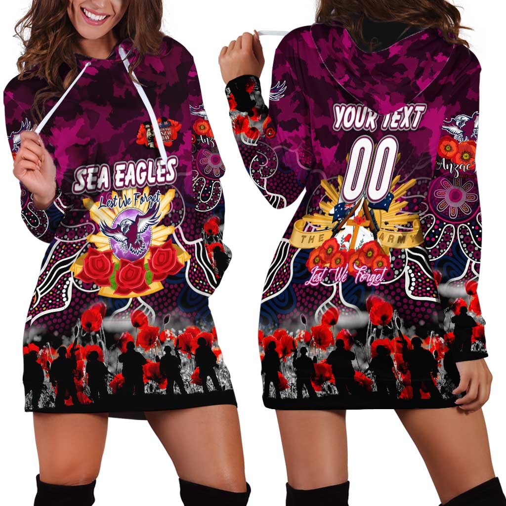 Personalized Sea Eagles ANZAC Day Hoodie Dress Australian Army - Lest We Forget