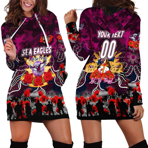 Personalized Sea Eagles ANZAC Day Hoodie Dress Australian Army - Lest We Forget