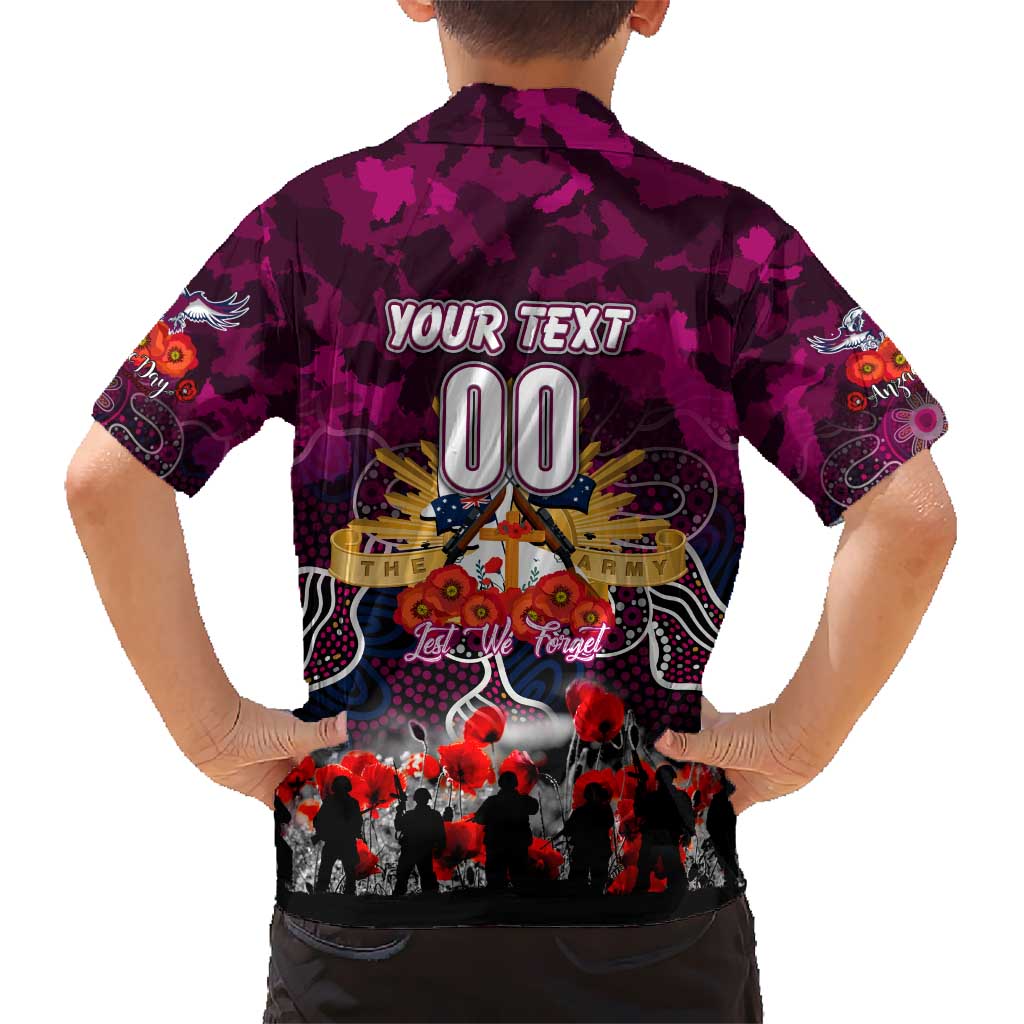 Personalized Sea Eagles ANZAC Day Kid Hawaiian Shirt Australian Army - Lest We Forget