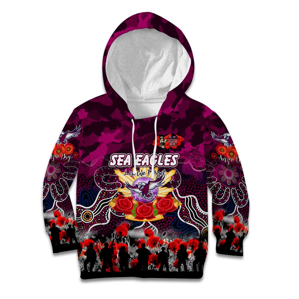 Personalized Sea Eagles ANZAC Day Kid Hoodie Australian Army - Lest We Forget