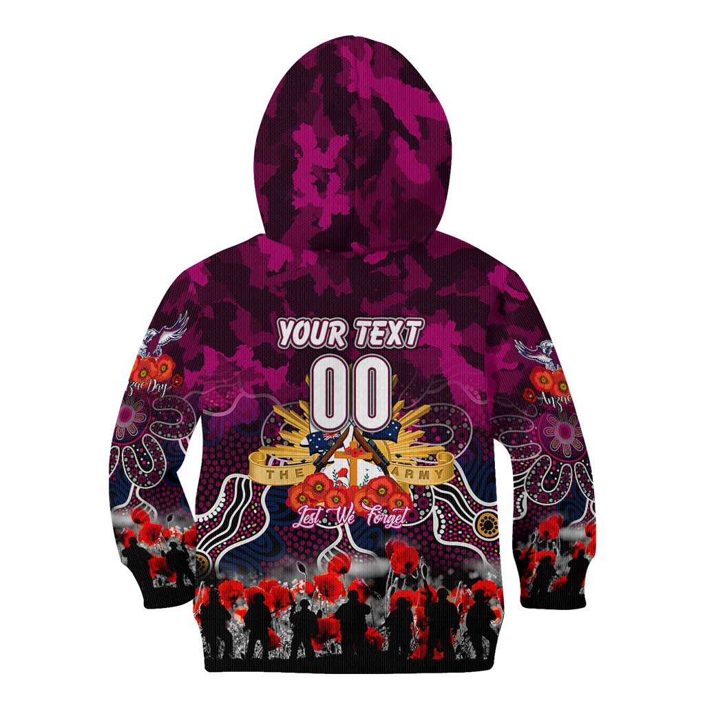 Personalized Sea Eagles ANZAC Day Kid Hoodie Australian Army - Lest We Forget