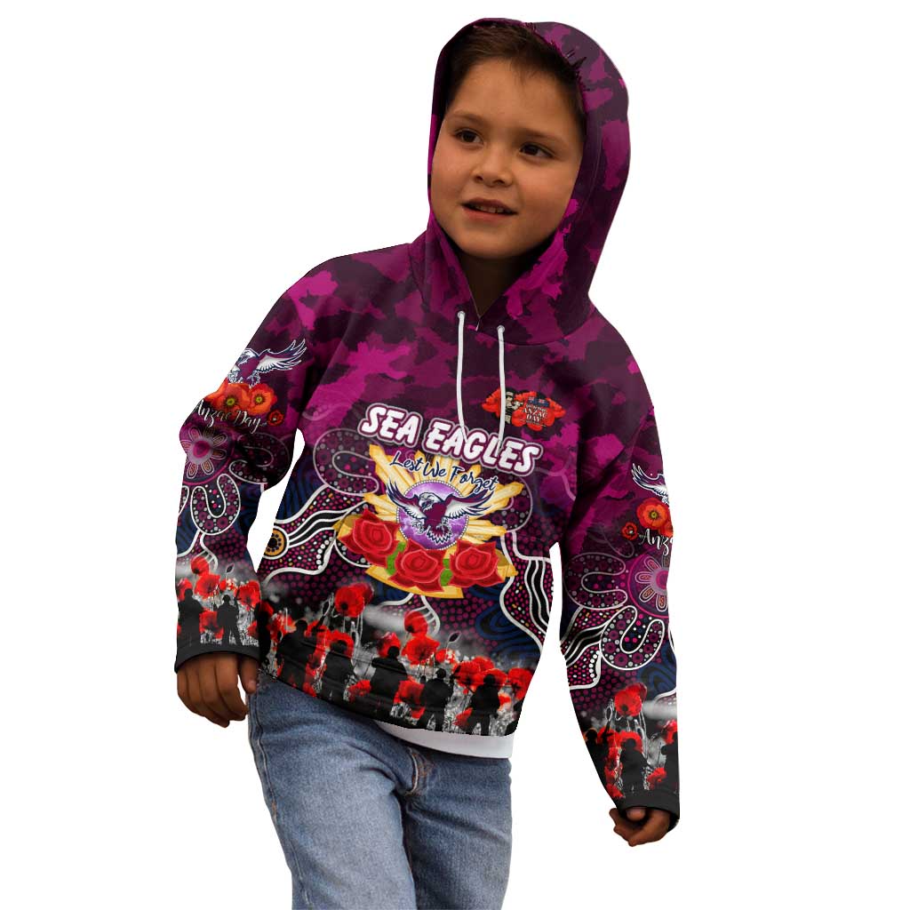 Personalized Sea Eagles ANZAC Day Kid Hoodie Australian Army - Lest We Forget