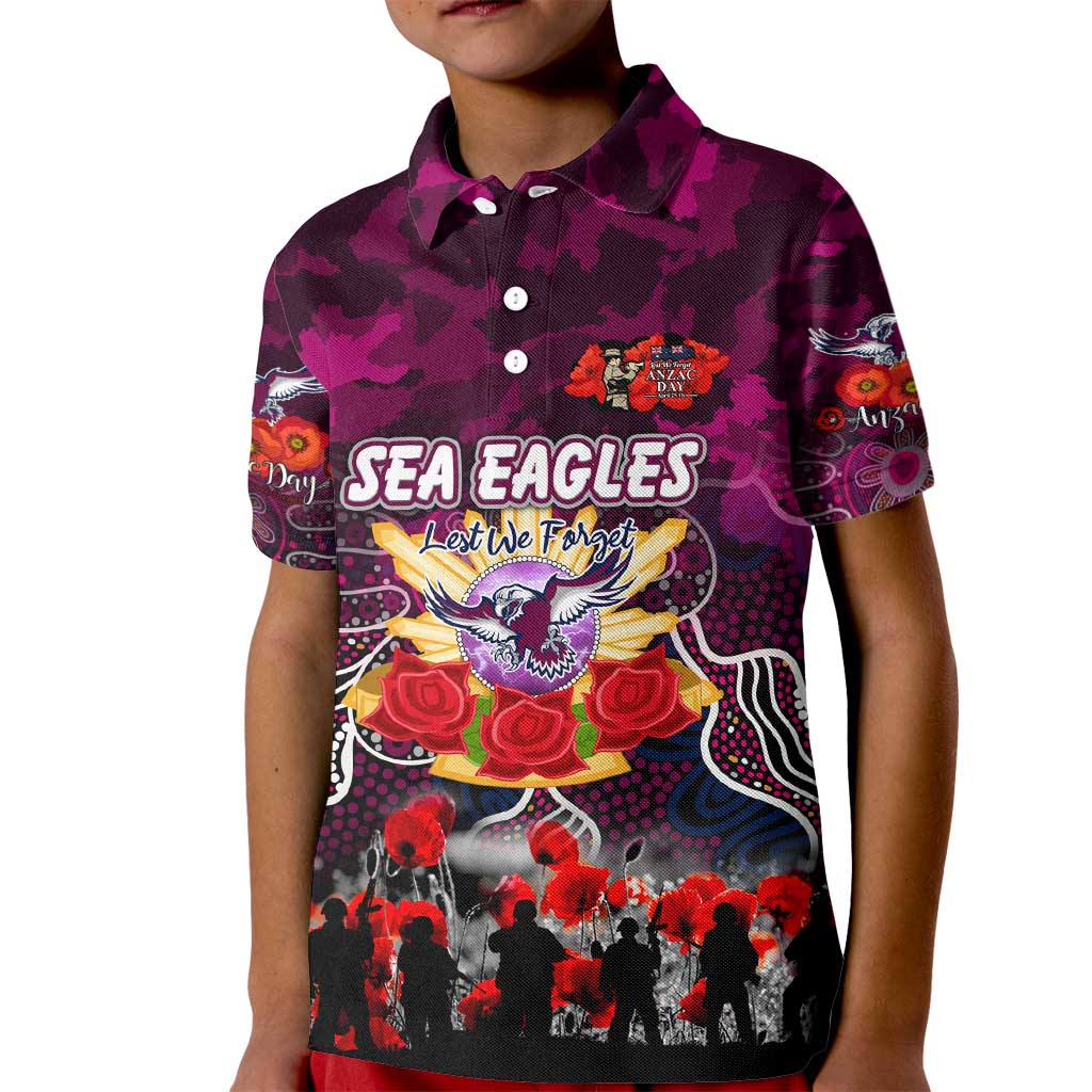 Personalized Sea Eagles ANZAC Day Kid Polo Shirt Australian Army - Lest We Forget