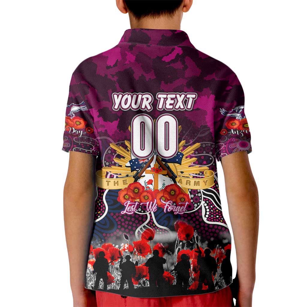 Personalized Sea Eagles ANZAC Day Kid Polo Shirt Australian Army - Lest We Forget