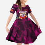 Personalized Sea Eagles ANZAC Day Kid Short Sleeve Dress Australian Army - Lest We Forget