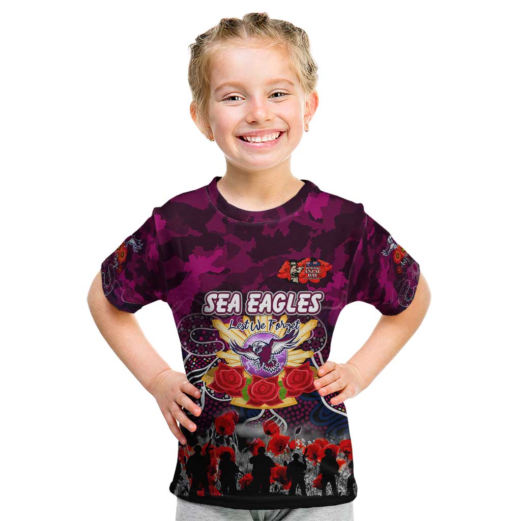 Personalized Sea Eagles ANZAC Day Kid T Shirt Australian Army - Lest We Forget