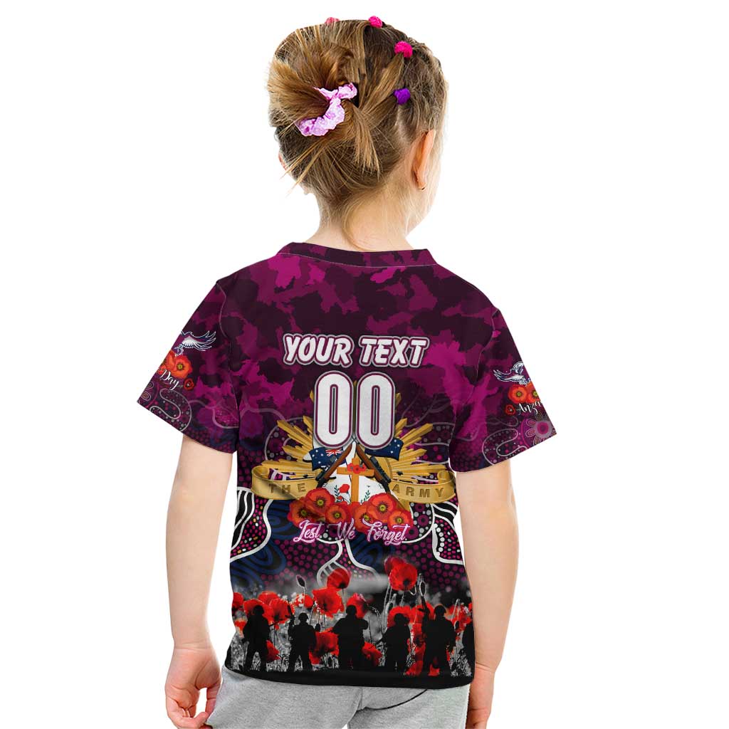Personalized Sea Eagles ANZAC Day Kid T Shirt Australian Army - Lest We Forget