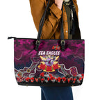 Sea Eagles ANZAC Day Leather Tote Bag Australian Army - Lest We Forget
