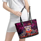 Sea Eagles ANZAC Day Leather Tote Bag Australian Army - Lest We Forget