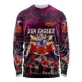 Personalized Sea Eagles ANZAC Day Long Sleeve Shirt Australian Army - Lest We Forget