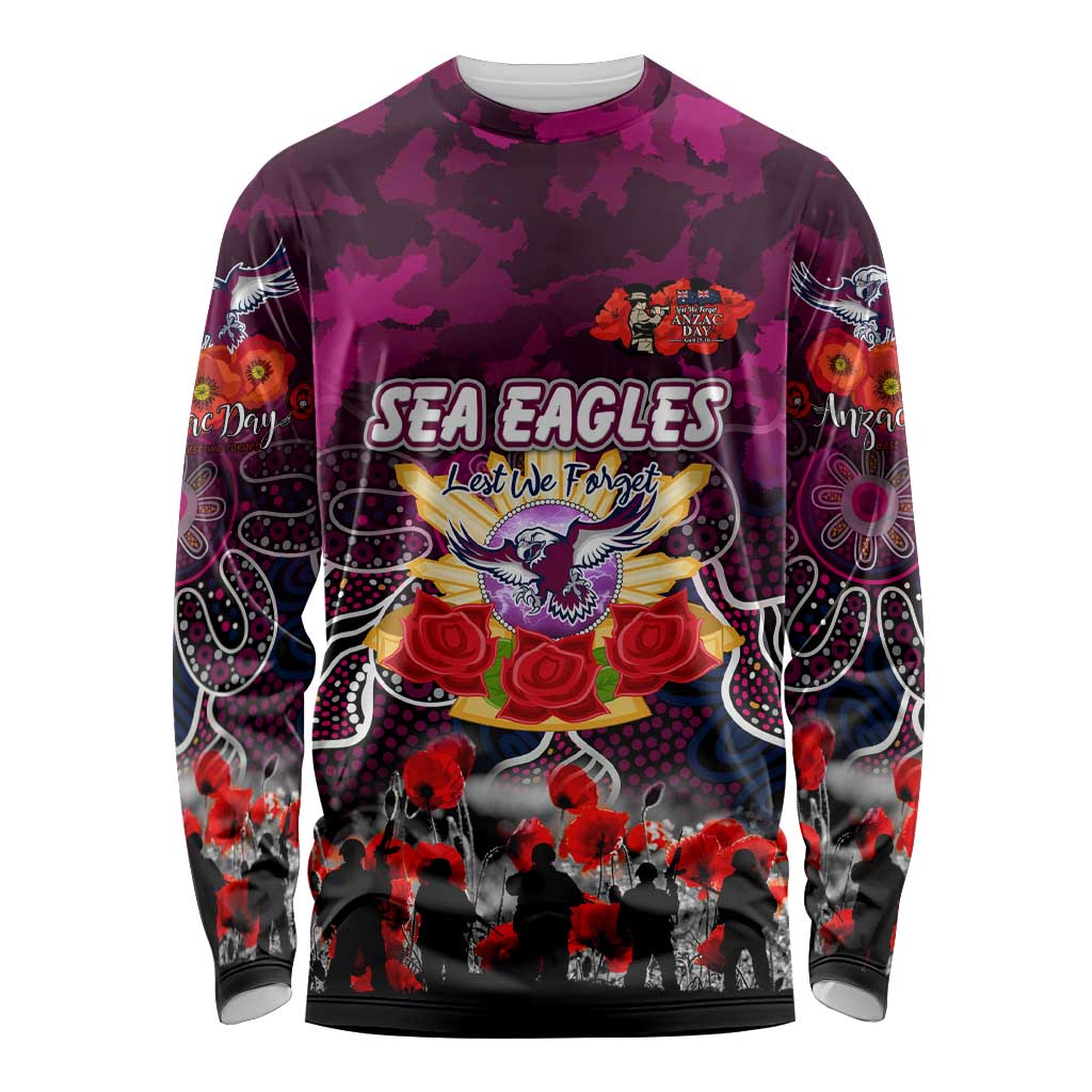 Personalized Sea Eagles ANZAC Day Long Sleeve Shirt Australian Army - Lest We Forget