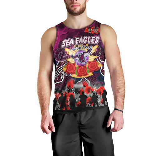 Personalized Sea Eagles ANZAC Day Men Tank Top Australian Army - Lest We Forget