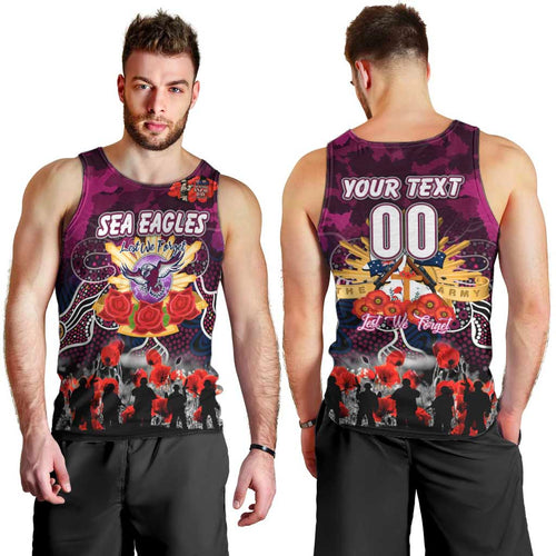Personalized Sea Eagles ANZAC Day Men Tank Top Australian Army - Lest We Forget